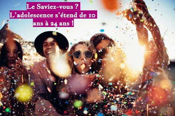 Le Saviez-vous ? L’adolescence s’étend de 10 ans à 24 ans !