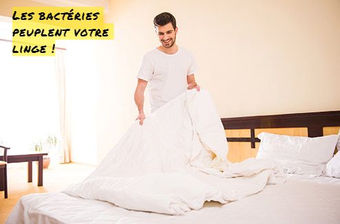 les bactéries sont partout dans votre linge Les bactéries peuplent votre linge !