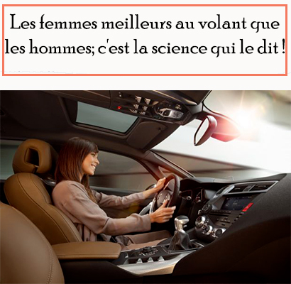 Les femmes meilleurs au volant que les hommes; c'est la science qui le dit !