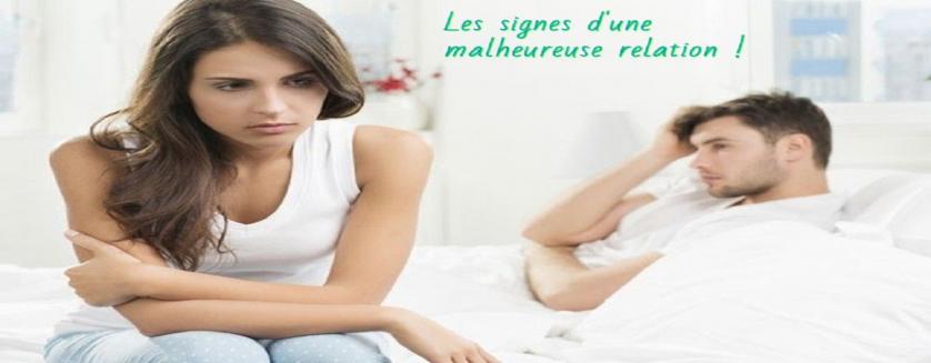 Les signes d'une malheureuse relation