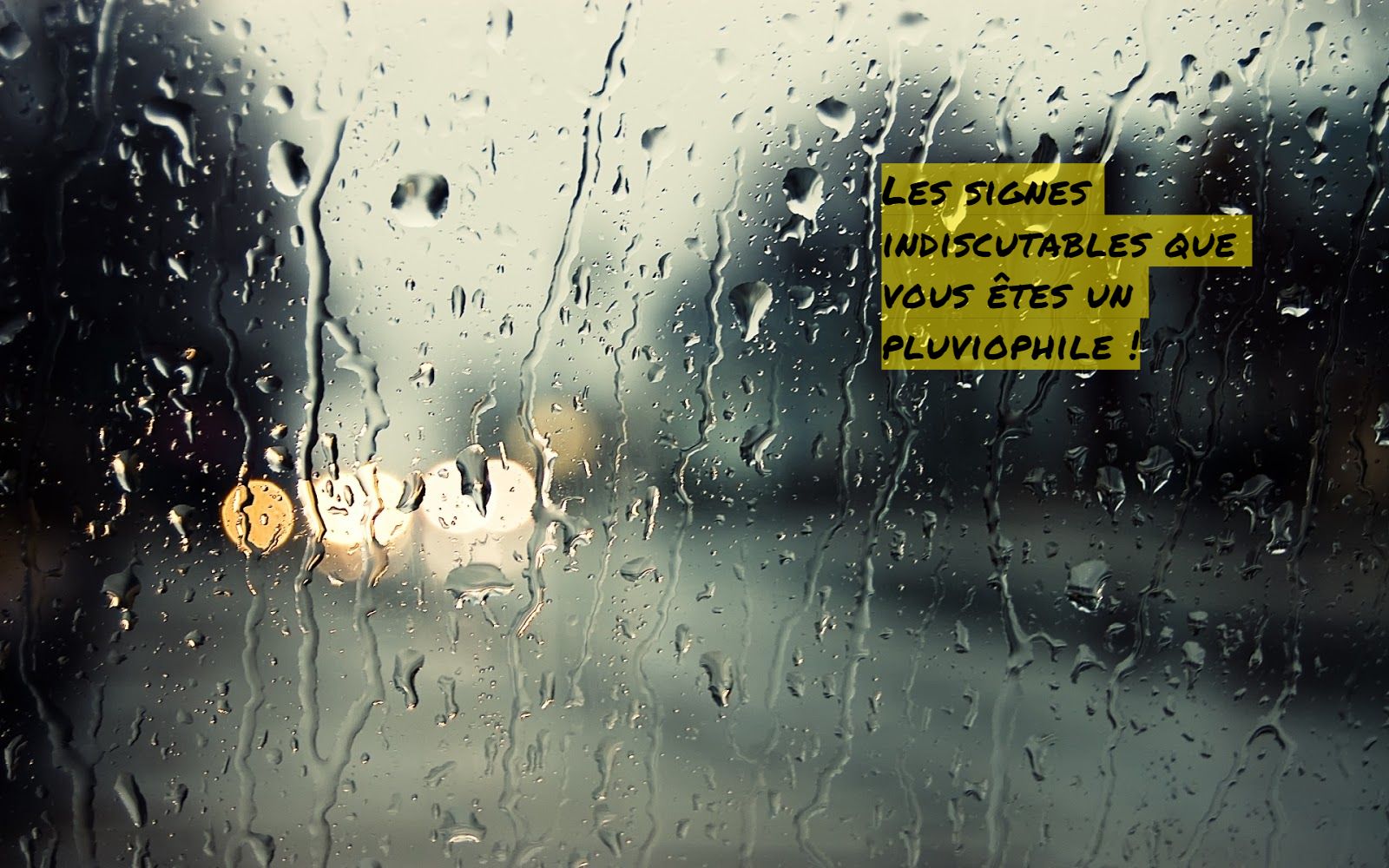 Les signes indiscutables que vous êtes un pluviophile