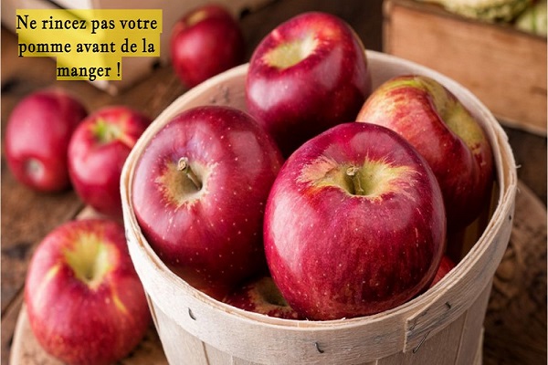 Ne rincez pas votre pomme avant de la manger !