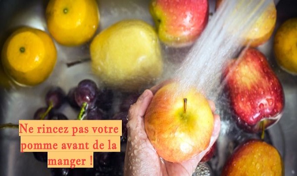 Ne rincez pas votre pomme avant de la manger !
