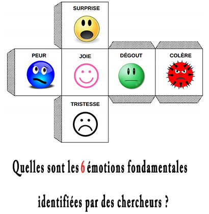 Quelles sont les 6 émotions fondamentales identifiées par des chercheurs ?