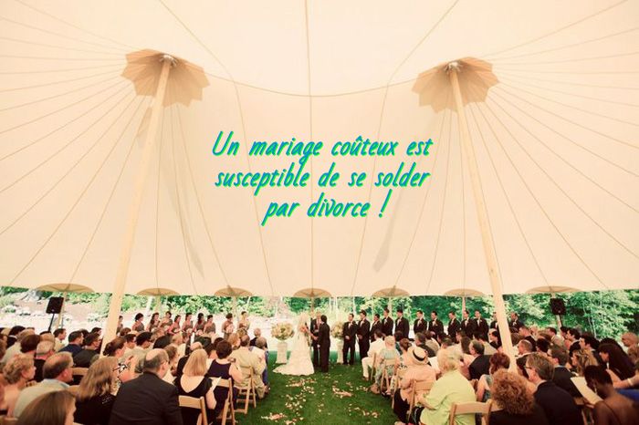 Donner un prix à l'amour Un mariage coûteux est susceptible de se solder par divorce !