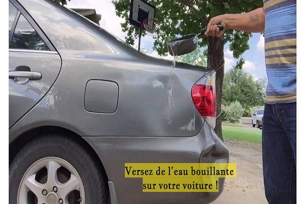 Versez de l’eau bouillante sur votre voiture !