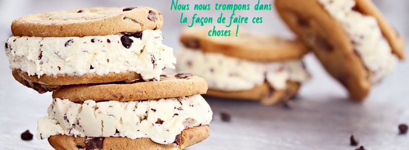 Des Sandwichs faits à la maison à la crème glacée Nous nous trompons dans la façon de faire ces choses