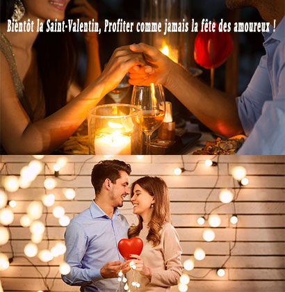 Bientôt la Saint-Valentin, Profiter comme jamais la fête des amoureux ! Bientôt la Saint-Valentin, Profiter comme jamais la fête des amoureux !
