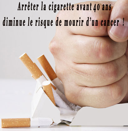 Arrêter la cigarette avant 40 ans diminue le risque de mourir d’un cancer !