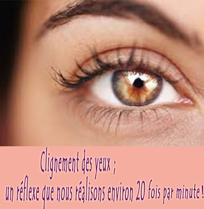 Clignement des yeux; un réflexe que nous réalisons environ 20 fois par minute ! Clignement des yeux; un réflexe que nous réalisons environ 20 fois par minute !