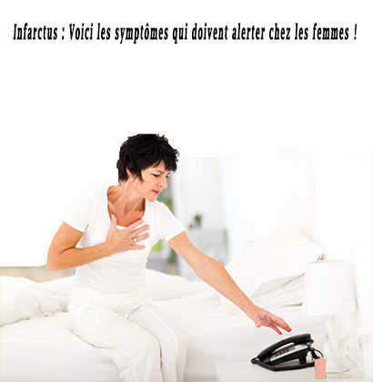 Infarctus : Voici les symptômes qui doivent alerter chez les femmes ! Infarctus : Voici les symptômes qui doivent alerter chez les femmes !