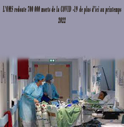 L’OMS redoute 700 000 morts de la COVID-19 de plus d'ici au printemps 2022