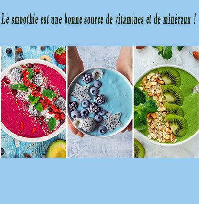 Le smoothie est une bonne source de vitamines et de minéraux ! Le smoothie est une bonne source de vitamines et de minéraux !