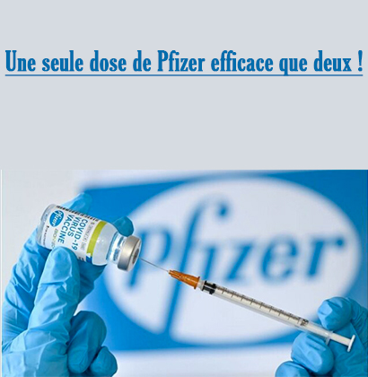 Une seule dose de Pfizer efficace que deux !