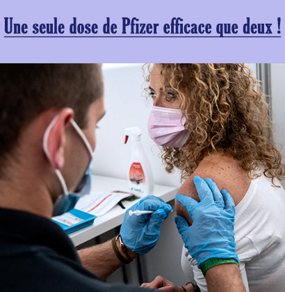 Une seule dose de Pfizer efficace que deux !