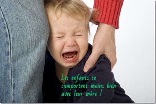 Les enfants se comportent moins bien avec leur mère Les enfants se comportent moins bien avec leur mère